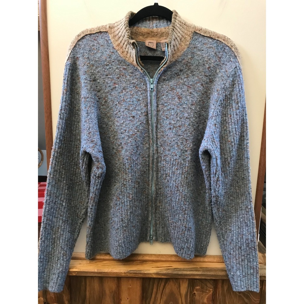 STO Susquehanna Trail Outfitters Cardigan Womens XL Blue Zip Marled